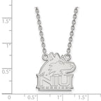 14k White Gold LogoArt Northern Illinois University N-I-U Huskies Medium Pendant 18 inch Necklace