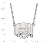 14k White Gold LogoArt Ohio University Large Pendant 18 inch Necklace
