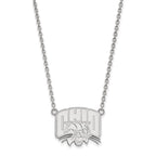 Sterling Silver Rhodium-plated LogoArt Ohio University Large Pendant 18 inch Necklace