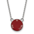 Sterling Silver Rhodium-plated LogoArt Pi Beta Phi Sorority Text Small Color Enamel Pendant 18 inch Necklace