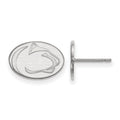Sterling Silver Rhodium-plated LogoArt Penn State University Lion Extra Small Post Earrings