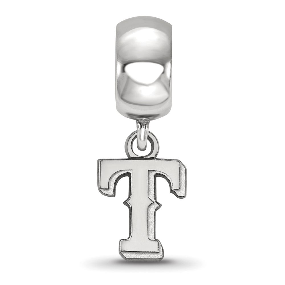 SS/Rh-p Major League Baseball LogoArt Texas Rangers Letter T Dangle Bead