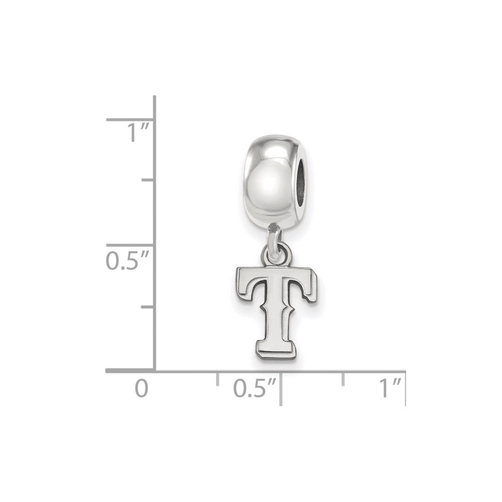 SS/Rh-p Major League Baseball LogoArt Texas Rangers Letter T Dangle Bead