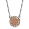 Sterling Silver Rhodium-plated LogoArt Sigma Delta Tau Sorority Text Small Color Enamel Pendant 18 inch Necklace