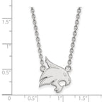 10k White Gold LogoArt Texas State University Bobcat Large Pendant 18 inch Necklace