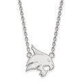 14k White Gold LogoArt Texas State University Bobcat Large Pendant 18 inch Necklace