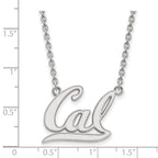 Sterling Silver Rhodium-plated LogoArt University of California Berkeley Large Pendant 18 inch Necklace