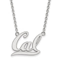 Sterling Silver Rhodium-plated LogoArt University of California Berkeley Large Pendant 18 inch Necklace