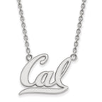 Sterling Silver Rhodium-plated LogoArt University of California Berkeley Large Pendant 18 inch Necklace