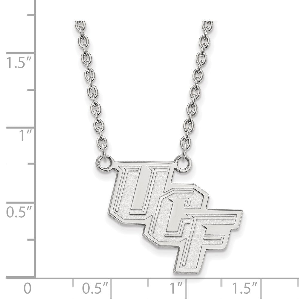 14k White Gold LogoArt University of Central Florida U-C-F Large Pendant 18 inch Necklace