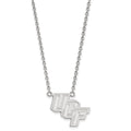 14k White Gold LogoArt University of Central Florida U-C-F Large Pendant 18 inch Necklace