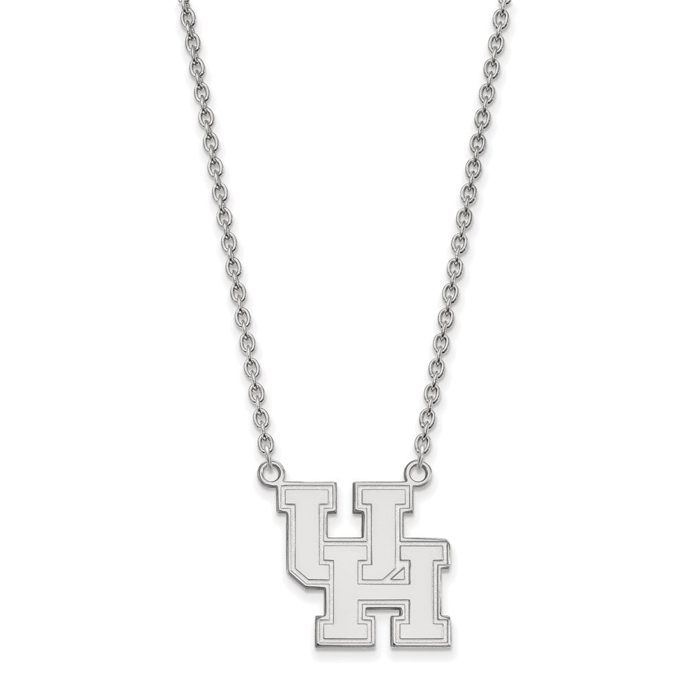 14k White Gold LogoArt University of Houston U-H Large Pendant 18 inch Necklace