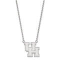 10k White Gold LogoArt University of Houston U-H Large Pendant 18 inch Necklace