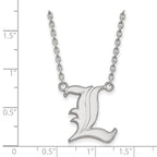 14k White Gold LogoArt University of Louisville Letter L Large Pendant 18 inch Necklace