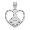 Sterling Silver Rhodium-plated LogoArt University of New Orleans U-N-O Heart Pendant