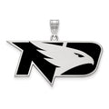 Sterling Silver Rhodium-plated LogoArt University of North Dakota Large Enameled Pendant