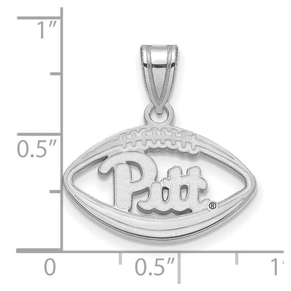 Sterling Silver Rhodium-plated LogoArt University of Pittsburgh Football Pendant
