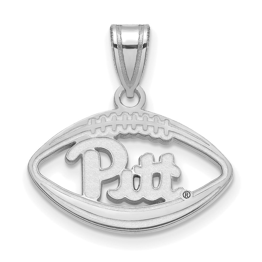 Sterling Silver Rhodium-plated LogoArt University of Pittsburgh Football Pendant
