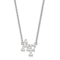 10k White Gold LogoArt United States Air Force Academy A-F Large Pendant 18 inch Necklace