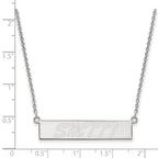 Sterling Silver Rhodium-plated LogoArt University of Southern Mississippi Small Bar 18 inch Necklace