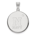 14k White Gold LogoArt US Naval Academy Large Disc Pendant