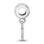 Sterling Silver Rhodium Plated Major League Baseball LogoArt Chicago White Sox Dangle Bead