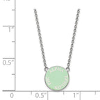 Sterling Silver Rhodium-plated LogoArt Alpha Epsilon Phi Sorority Text Small Color Enamel Pendant 18 inch Necklace