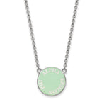 Sterling Silver Rhodium-plated LogoArt Alpha Epsilon Phi Sorority Text Small Color Enamel Pendant 18 inch Necklace