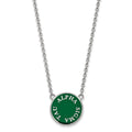 Sterling Silver Rhodium-plated LogoArt Alpha Sigma Tau Sorority Text Large Color Enamel Pendant 18 inch Necklace