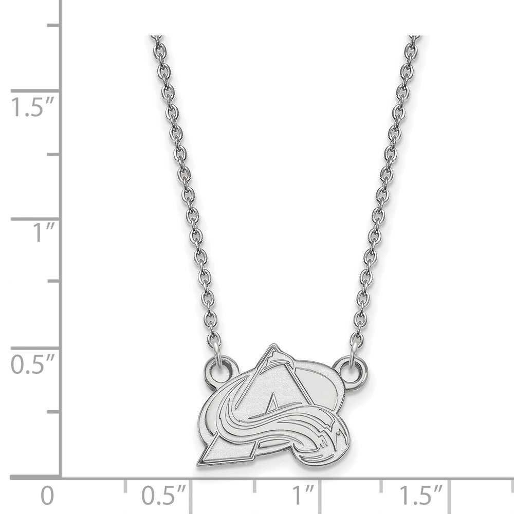 10k White Gold NHL LogoArt Colorado Avalanche Letter A Small Pendant 18 inch Necklace