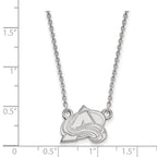 10k White Gold NHL LogoArt Colorado Avalanche Letter A Small Pendant 18 inch Necklace