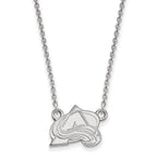 Sterling Silver Rhodium-plated NHL LogoArt Colorado Avalanche Letter A Small Pendant 18 inch Necklace