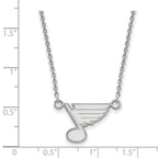 14k White Gold NHL LogoArt St. Louis Blues Small Pendant 18 inch Necklace