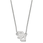 14k White Gold LogoArt Baylor University Bears Small Pendant 18 inch Necklace