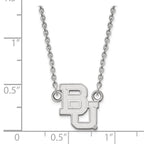14k White Gold LogoArt Baylor University Bears Small Pendant 18 inch Necklace