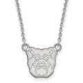 Sterling Silver Rhodium-plated LogoArt Butler University Bulldog Small Pendant 18 inch Necklace