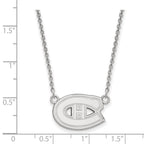 Sterling Silver Rhodium-plated NHL LogoArt Montreal Canadiens Small Pendant 18 inch Necklace