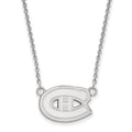 Sterling Silver Rhodium-plated NHL LogoArt Montreal Canadiens Small Pendant 18 inch Necklace