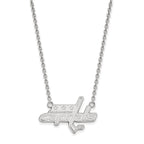 10k White Gold NHL LogoArt Washington Capitals Large Pendant 18 inch Necklace
