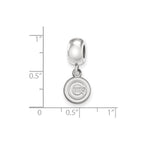 Sterling Silver Rhodium Plated Major League Baseball LogoArt Chicago Cubs Dangle Bead