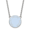 Sterling Silver Rhodium-plated LogoArt Delta Delta Delta Sorority Text Large Color Enamel Pendant 18 inch Necklace