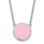 Sterling Silver Rhodium-plated LogoArt Delta Gamma Sorority Text Large Color Enamel Pendant 18 inch Necklace