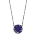 Sterling Silver Rhodium-plated LogoArt Delta Phi Epsilon Sorority Text Large Color Enamel Pendant 18 inch Necklace