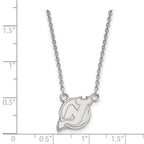 14k White Gold NHL LogoArt New Jersey Devils Small Pendant 18 inch Necklace