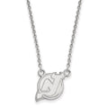14k White Gold NHL LogoArt New Jersey Devils Small Pendant 18 inch Necklace