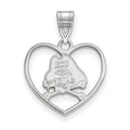 Sterling Silver Rhodium-plated LogoArt East Carolina University Pirate Heart Pendant