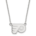 14k White Gold NHL LogoArt Philadelphia Flyers Small Pendant 18 inch Necklace