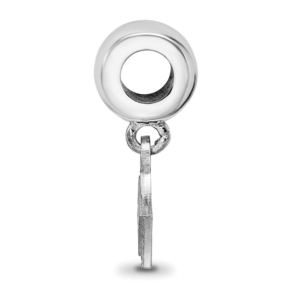 Sterling Silver Rhodium-plated LogoArt Furman University Extra Small Dangle Bead Charm