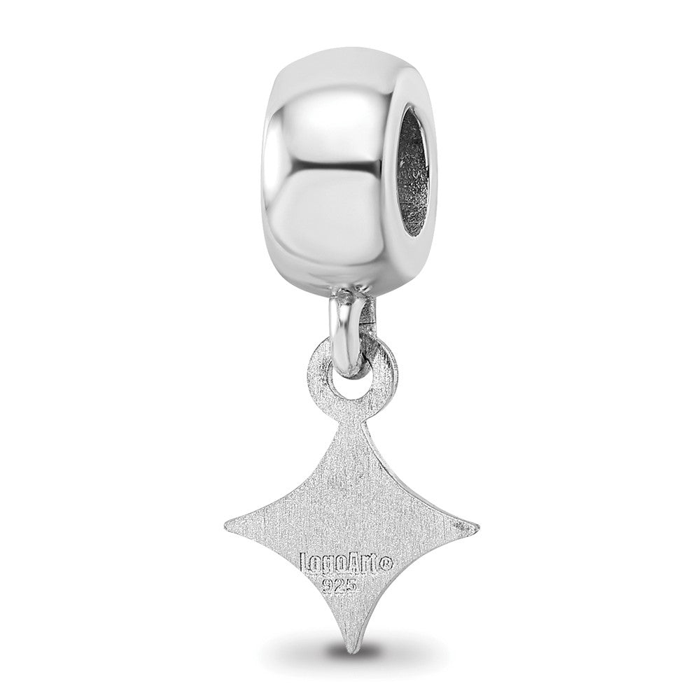 Sterling Silver Rhodium-plated LogoArt Furman University Extra Small Dangle Bead Charm