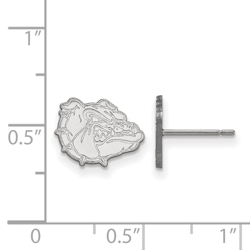 Sterling Silver Rhodium-plated LogoArt Gonzaga University Bulldog Extra Small Post Earrings